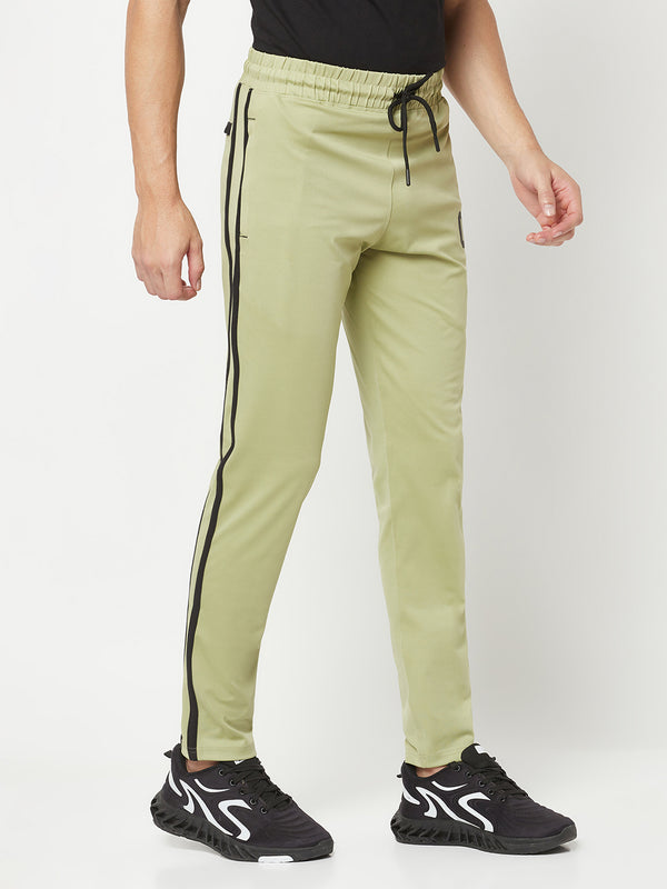 HiFlyers Mens Green Regular Fit Cut & Sew Sports Trackpant( 4 Way Strachable)