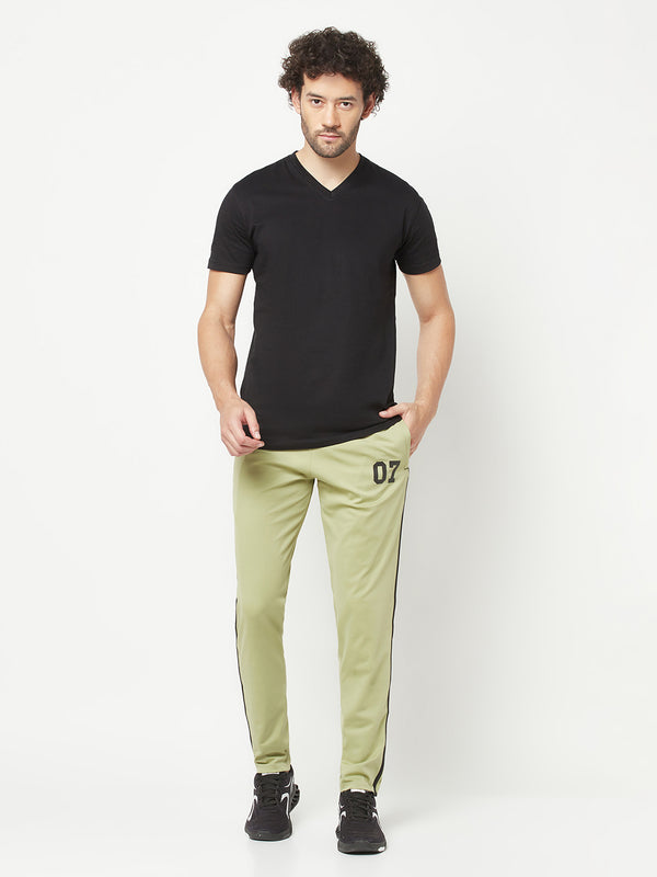 HiFlyers Mens Green Regular Fit Cut & Sew Sports Trackpant( 4 Way Strachable)