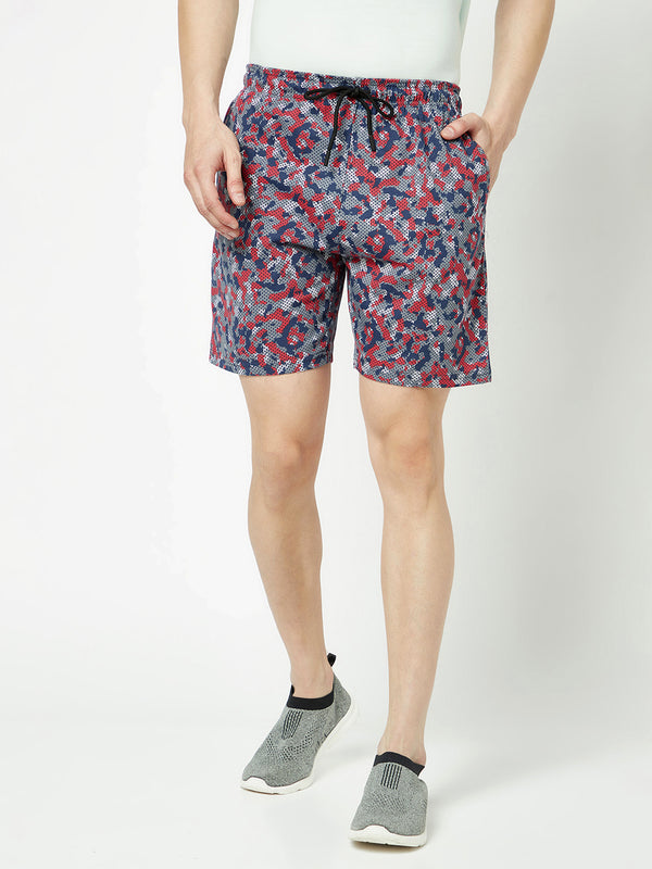 T.T. Mens Cotton Blend Regular FitPrinted Bermuda Shorts With Zipper Pack Of 2Grey-Navy