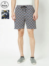 T.T. Mens Cotton Blend Regular FitPrinted Bermuda Shorts With Zipper Pack Of 2Blue-Yellow
