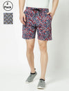 T.T. Mens Cotton Blend Regular FitPrinted Bermuda Shorts With Zipper Pack Of 2Blue-Grey
