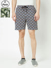T.T. Mens Cotton Blend Regular FitPrinted Bermuda Shorts With Zipper Pack Of 2Blue-Green