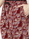 T.T. Men Cool Printed Bermuda Shorts With Zipper Pack Of 2Maroon-Navy