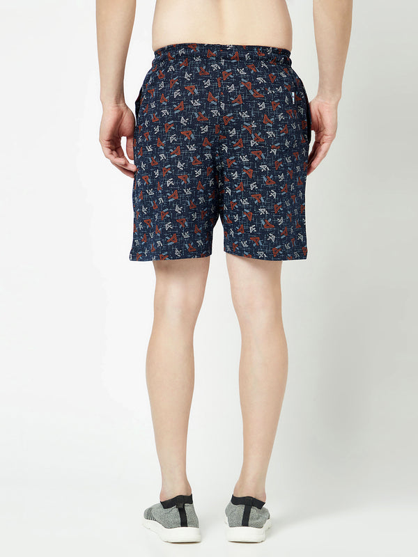 T.T. Men Cool Printed Bermuda Shorts With Zipper Pack Of 2Maroon-Navy