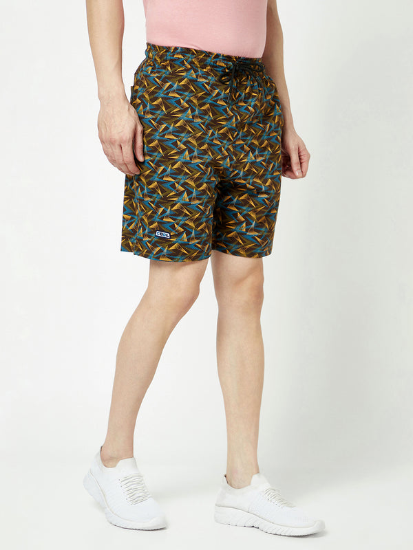 T.T. Men Cool Printed Bermuda Shorts With Zipper Pack Of 2Brown-Navy