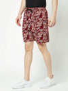 T.T. Men Cool Printed Bermuda Shorts With Zipper Pack Of 2Brown-Maroon