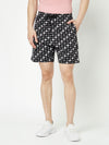 T.T. Men Cool Printed Bermuda Shorts With Zipper Pack Of 2Black-Navy