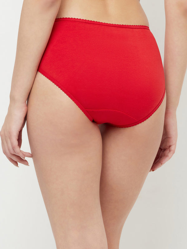 T.T. Women Desire Plain Cotton Spandax Panty Pack Of 3 Skin-Black-Red