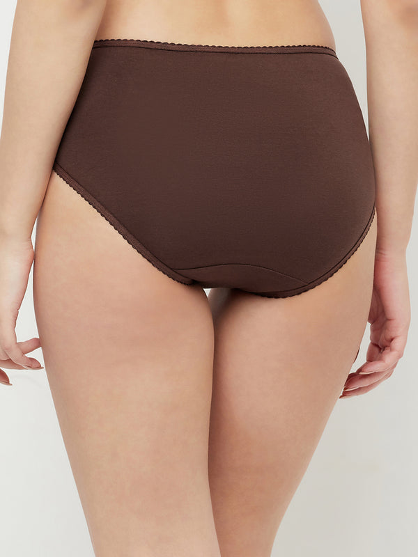 T.T. Women Desire Plain Cotton Spandax Panty Pack Of 2 Blue-Brown