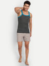 T.T. Men Addy Charcoal Grey Gym Vest