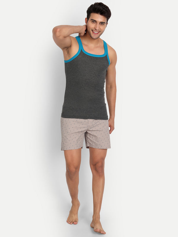 T.T. Men Addy Charcoal Grey Gym Vest