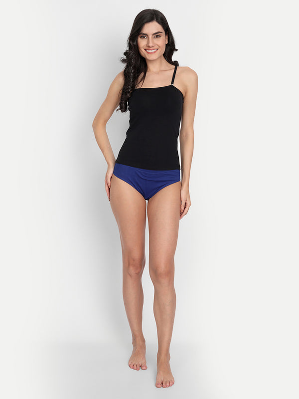 T.T. Women Desire Black Solid Tailored-Fit Spaghetti Top