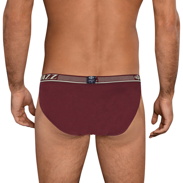 T.T. Jazz Men Maroon Solid Briefs