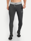 HiFlyers Men Slimfit Self Design Trackpant Anthra Melange