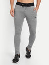 HiFlyers Men Slimfit Self Design Trackpant Grey Melange