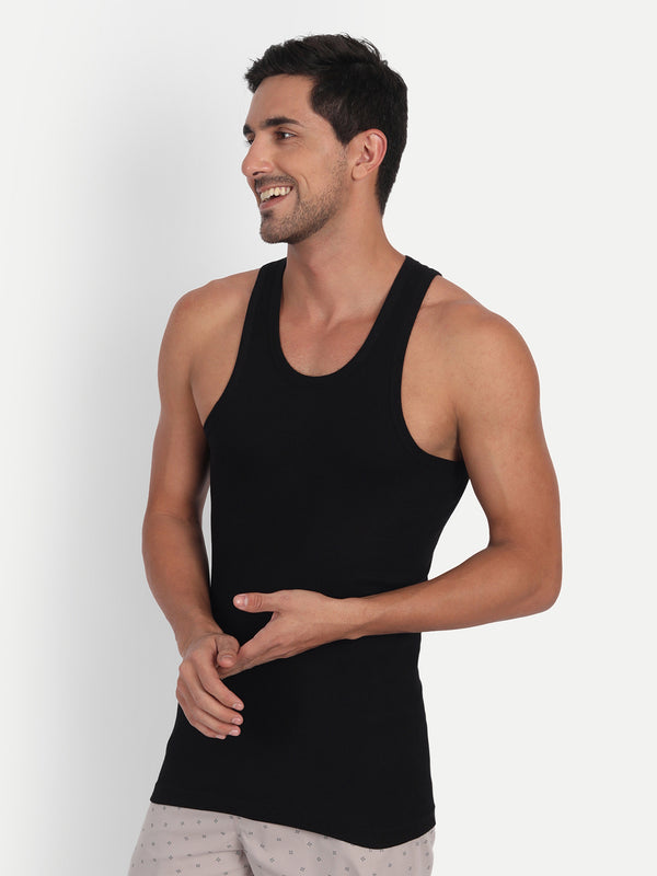 T.T. Men Desire Derby Premium Black Vest (Pack Of 3)