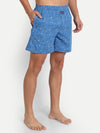 HiFlyersSteel Blue Printed Pure Cotton Boxer Shorts