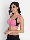 T.T. Women Pink Cut N Sew Solid Sports Bra