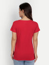 T.T. Women Red Solid Round Neck T-Shirt