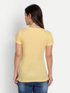 T.T. Women Yellow Solid Round Neck Pure Cotton T-Shirt