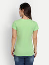 T.T. Women Green Solid Round Neck Pure Cotton T-Shirt
