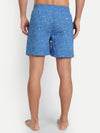 HiFlyersSteel Blue Printed Pure Cotton Boxer Shorts
