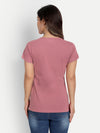 T.T. Women Pink Solid Round Neck Pure Cotton T-Shirt