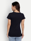 T.T. Women Black Solid Round Neck T-Shirt