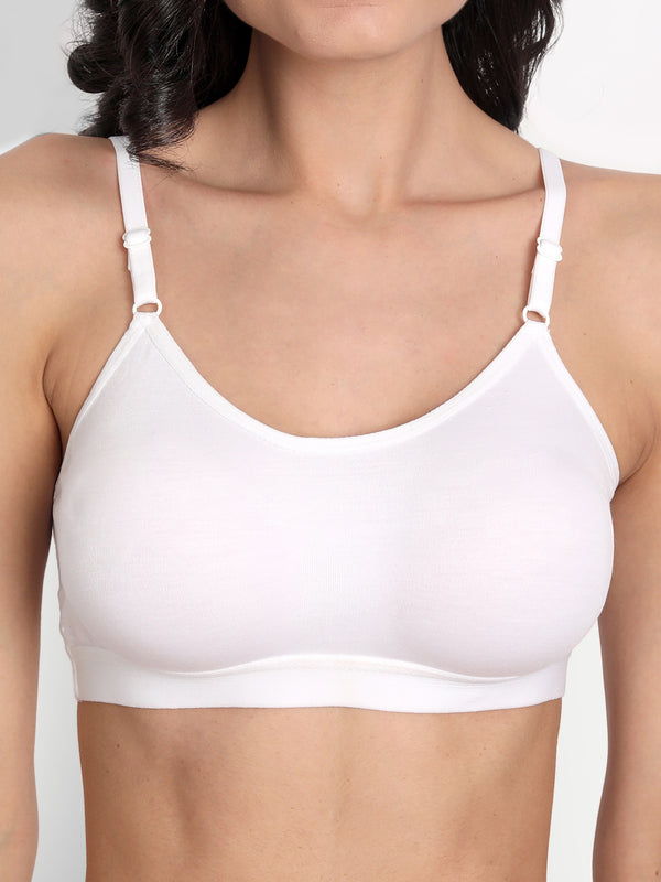 T.T. WomenMoulded Solid White Sports Bra