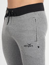 HiFlyers Men Slimfit Self Design Trackpant Grey Melange