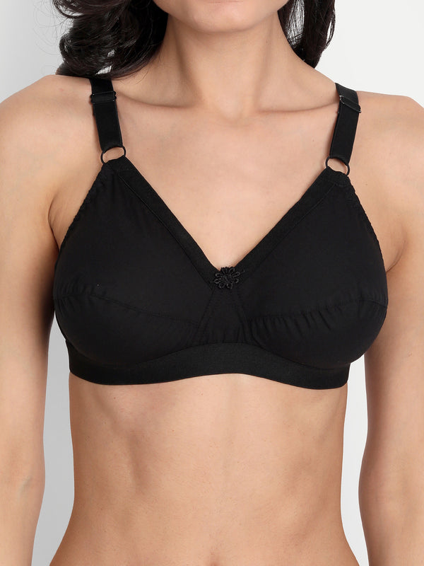 T.T. Women Desire Black Cross Belt Everday Bra