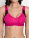T.T. Women Fuschia Cut N Sew Solid Sports Bra