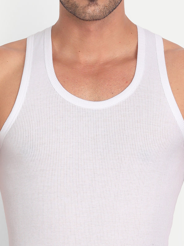 T.T.Desire Men Derby White Premium Vest (Pack Of 3)