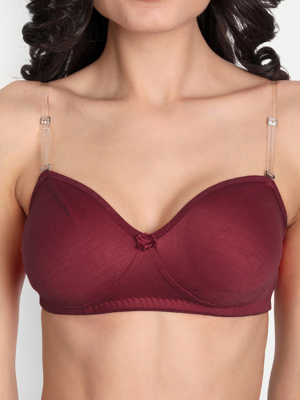 T.T. Women Desire Maroon Bra With Extra Strips
