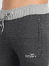 HiFlyers Men Slimfit Self Design Trackpant Anthra Melange