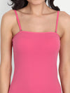 T.T. Women Desire Pink Solid Tailored-Fit Spaghetti Top