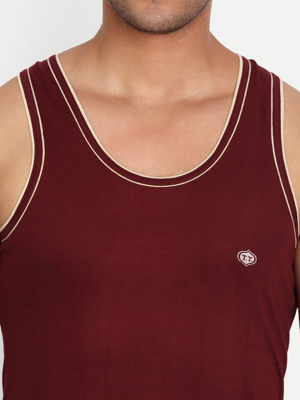 T.T. Men Captain Pack Of 3 Solid Dyed Vest Assorted