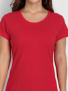 T.T. Women Red Solid Round Neck T-Shirt
