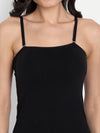 T.T. Women Desire Black Solid Tailored-Fit Spaghetti Top