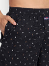 HiFlyers Black Printed Cotton Premium Boxer Shorts