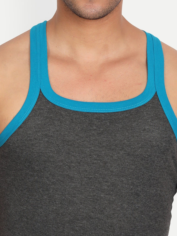 T.T. Men Addy Charcoal Grey Gym Vest