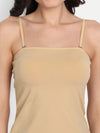 T.T. Women Desire Beige Solid Tailored-Fit Spaghetti Top