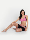 T.T. Women Pink Cut N Sew Solid Sports Bra