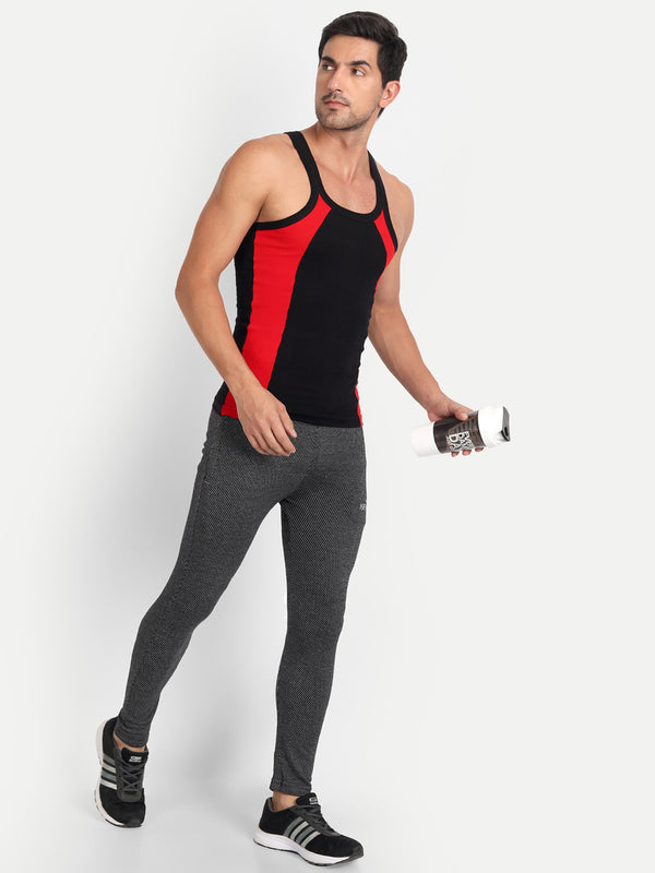 HiFlyers Men Slimfit Self Design Trackpant Anthra Melange