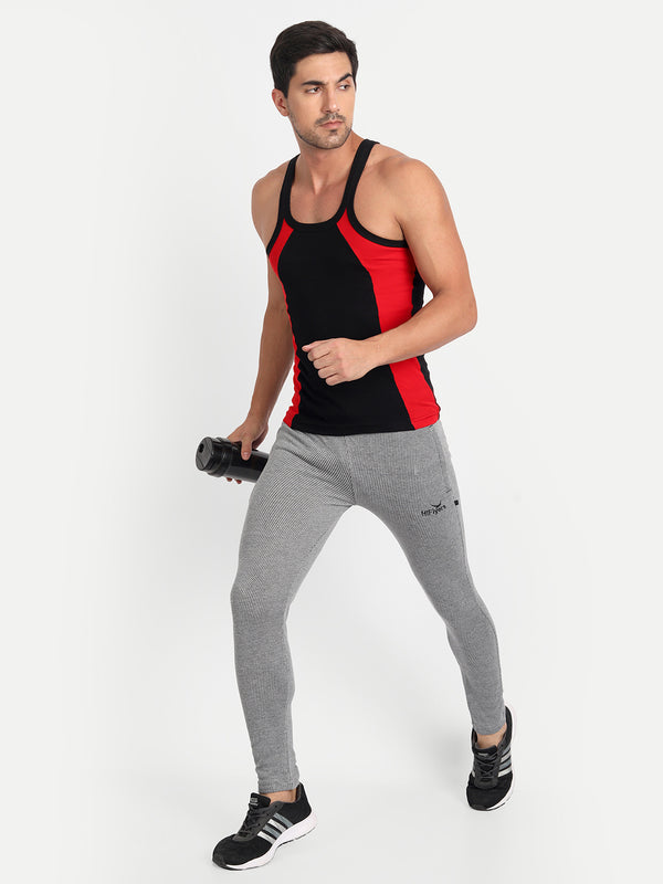 HiFlyers Men Slimfit Self Design Trackpant Grey Melange