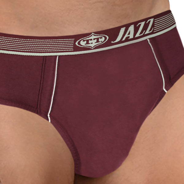 T.T. Jazz Men Maroon Solid Briefs