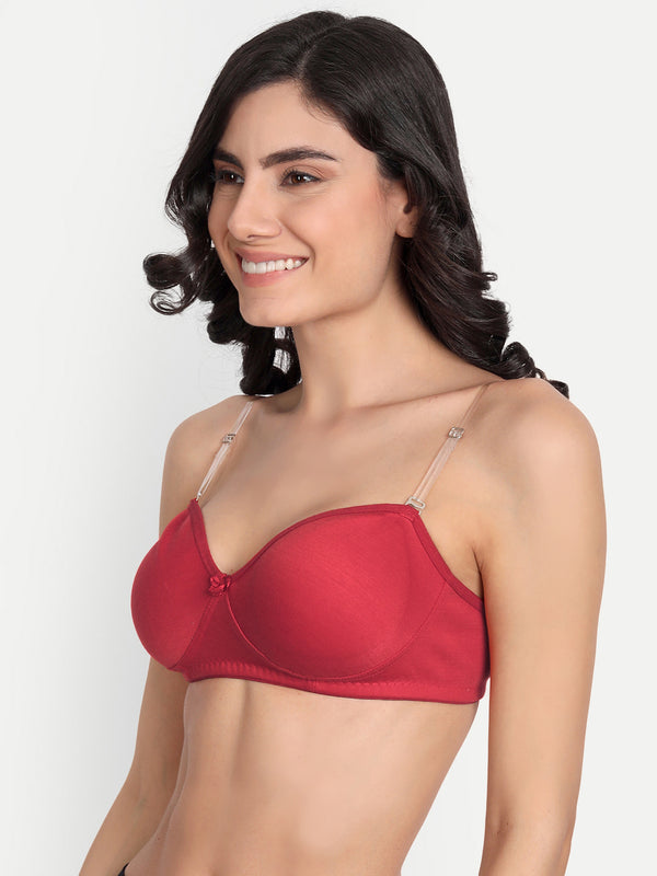 T.T. Women Desire Red Bra With Extra Strips
