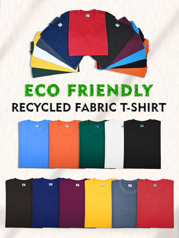 T.T. Men'S Eco Friendly (Cotton Rich) Recycled Fabric Solid Regular Fit Round Neck T-Shirt Pack Of 3 -Orange-Teel Blue-Bottle Green