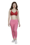 T.T. Women Platting Hos With Spandex Net Bra Pack Of 2 White-Maroon