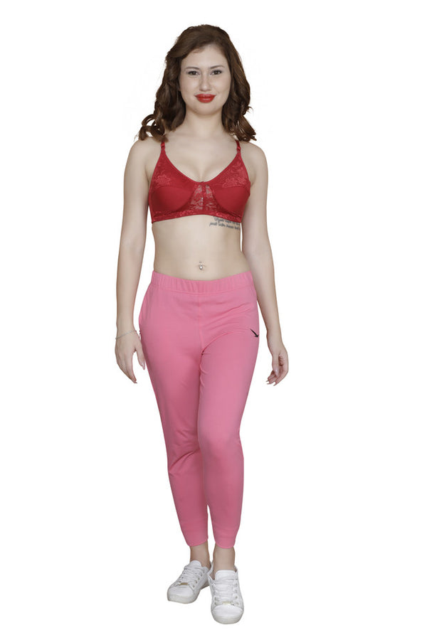T.T. Women Platting Hos With Spandex Net Bra Pack Of 2 White-Maroon